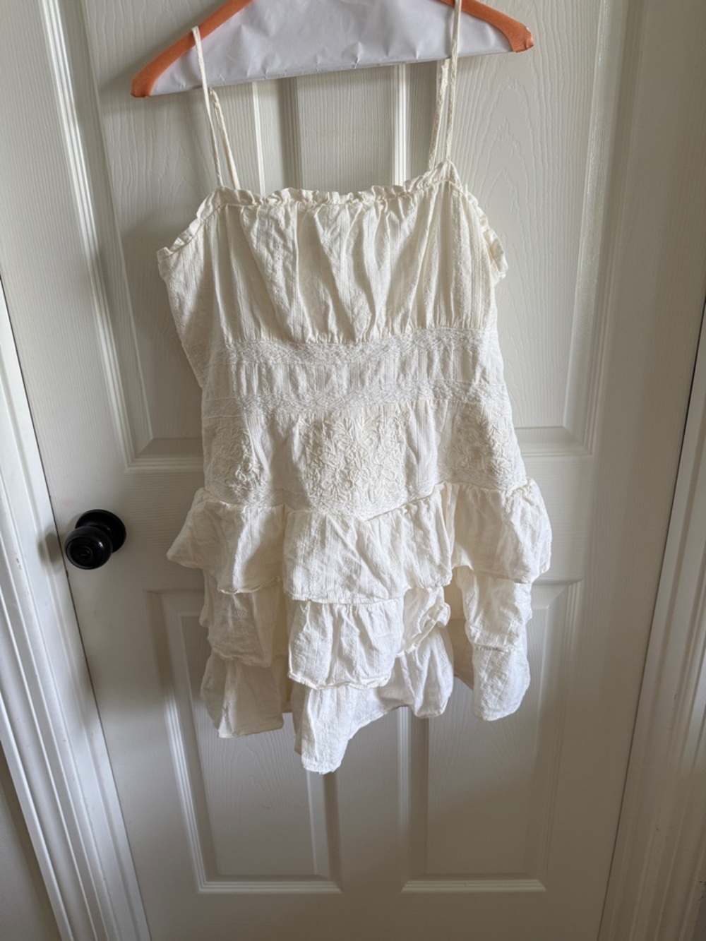Altar'd State Cream Tiered Ruffled Sundress